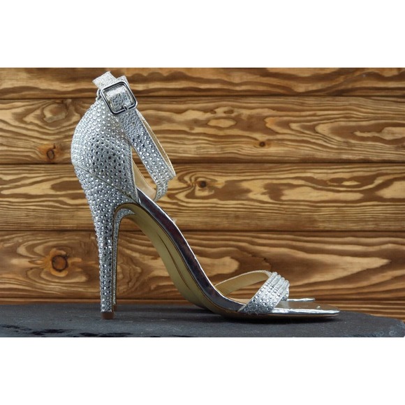 Steve Madden Size 8 M Silver Ankle Strap‎ Synthetic Women Sandal Shoes - Picture 4 of 7